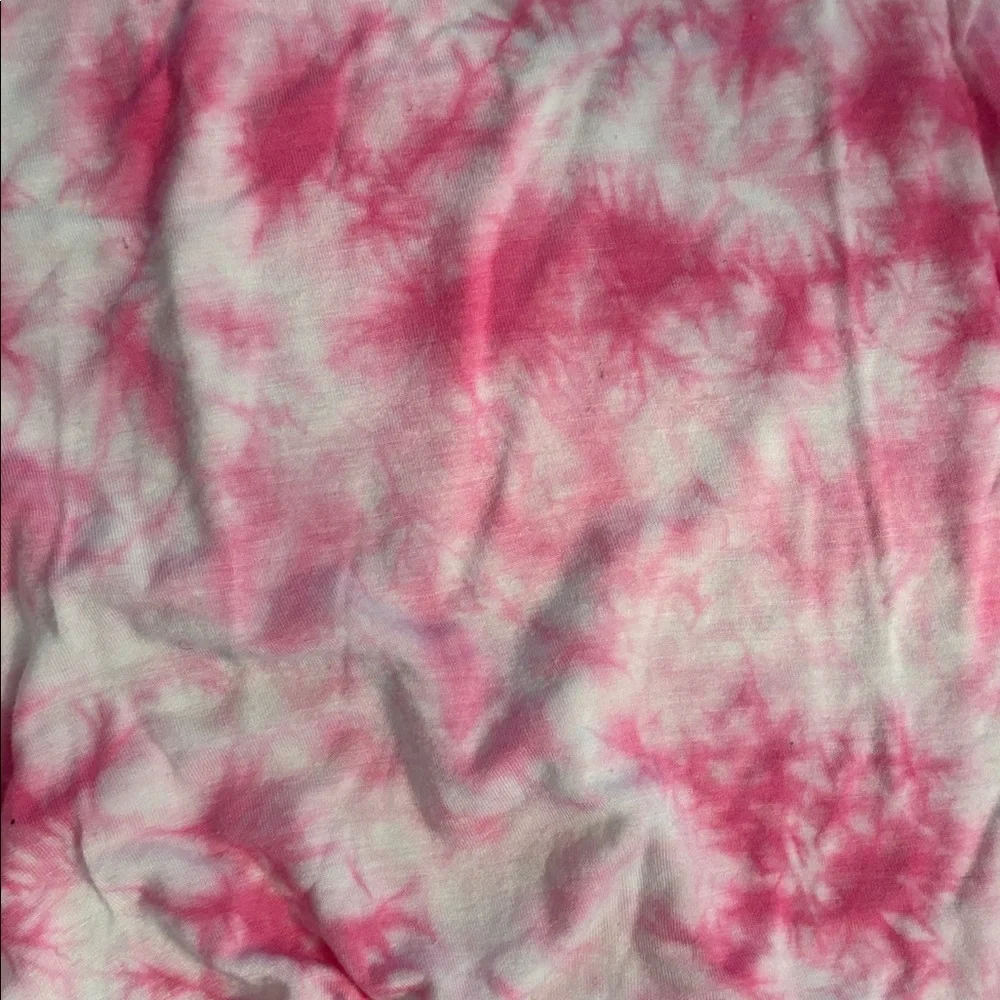 Justice Pink and White Tie-Dye Short Sleeve Tunic Tee